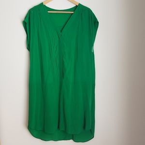 Madewell Broadway Broome green silk dress